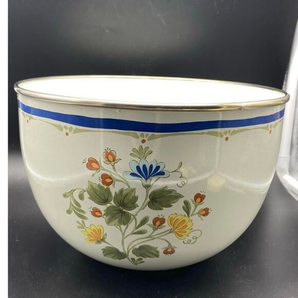 Kobe kitchen VTG Kobe Kitchen Enamel Ware Bowl Floral Made in Japan 1970s - Picture 1 of 8
